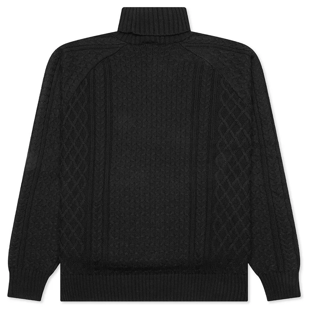 Nike Life Cable Knit Turtleneck Sweater - Black