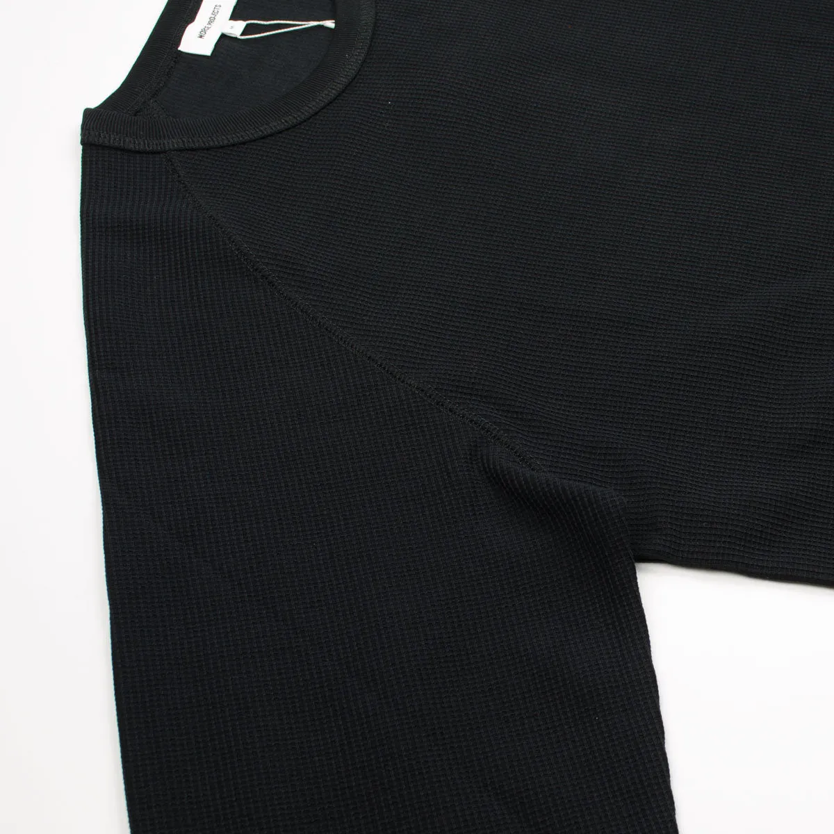 Norse Projects - Aske Tab Series Waffle LS T-shirt - Black