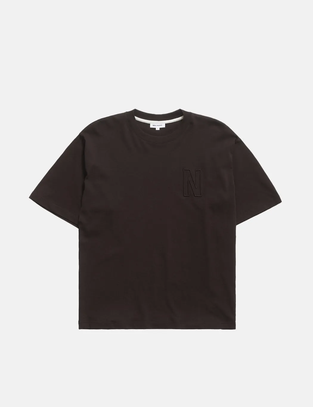 Norse Projects Simon Heavy N Logo T-Shirt (Organic) - Espresso Brown