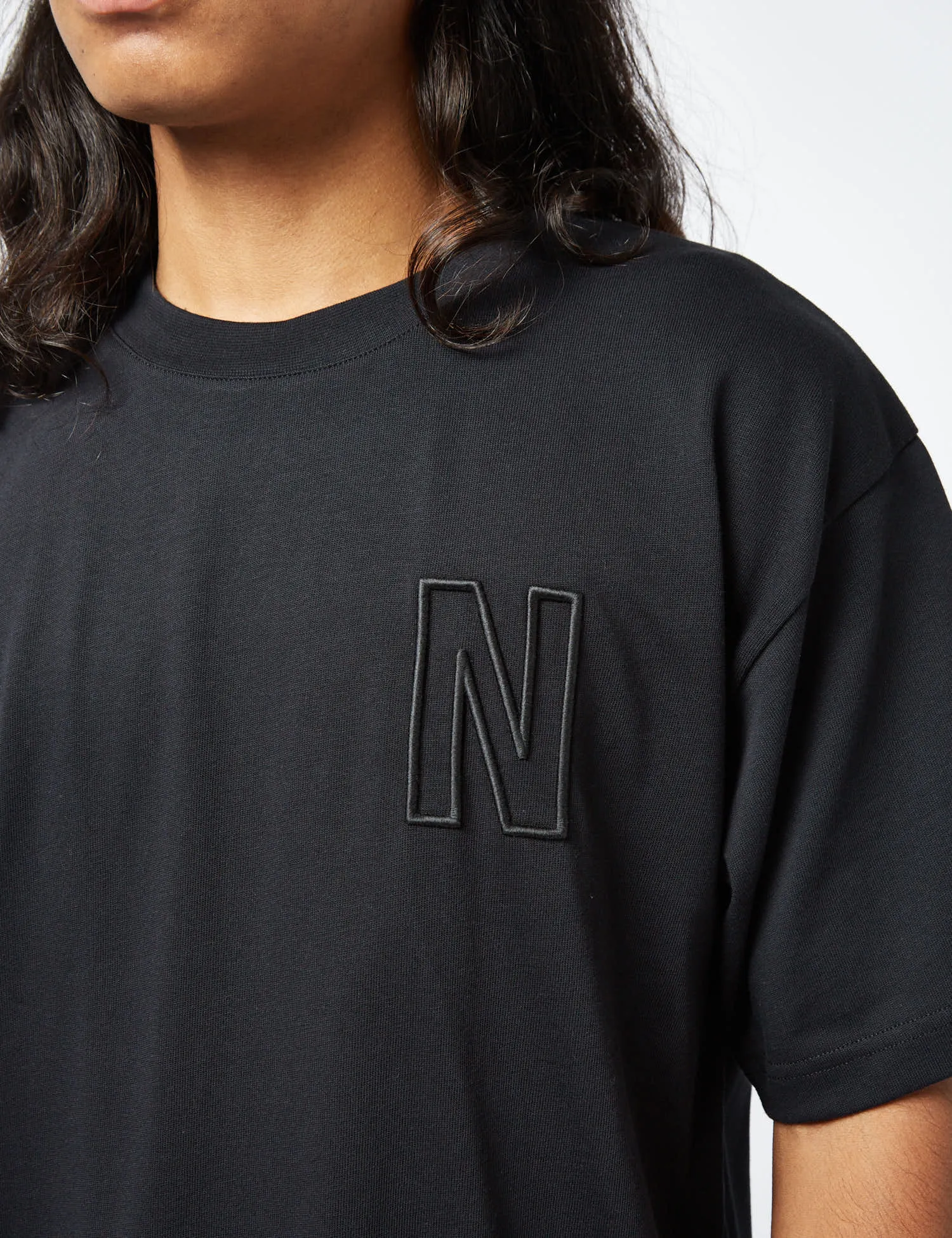 Norse Projects Simon Heavy N Logo T-Shirt (Organic) - Espresso Brown