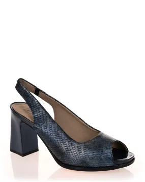 Pitillos 5180 Marino Snake Print Leather Slingback Sandal