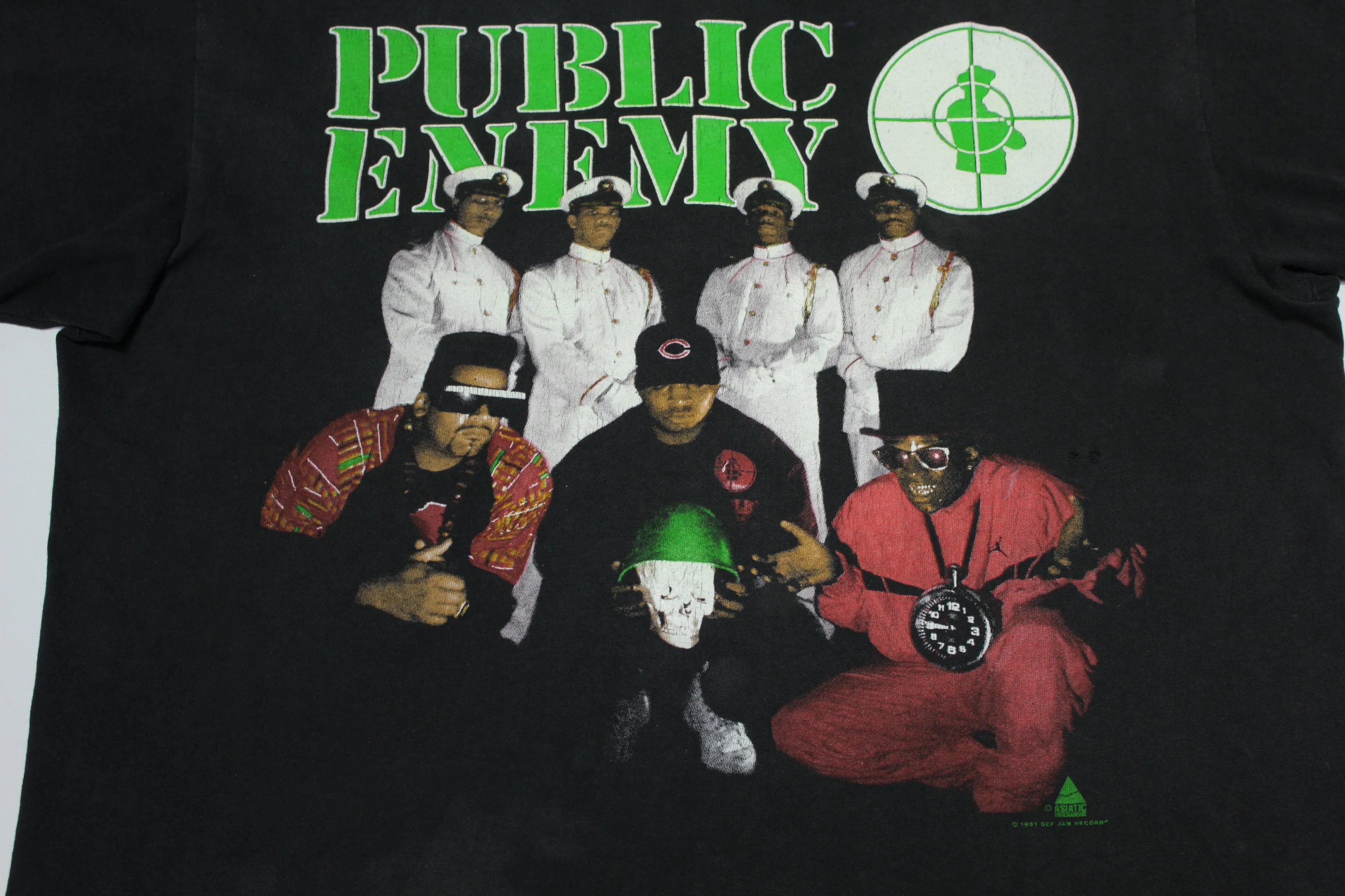 Public Enemy 1991 Apocalypse Def Jam Asiatic Vintage 90's Enemy Strikes Black T-Shirt