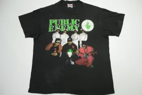 Public Enemy 1991 Apocalypse Def Jam Asiatic Vintage 90's Enemy Strikes Black T-Shirt