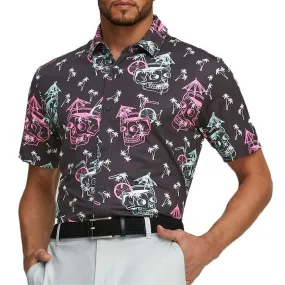 Puma MATTR Tropi-Cool Golf Shirt - Black/Pink