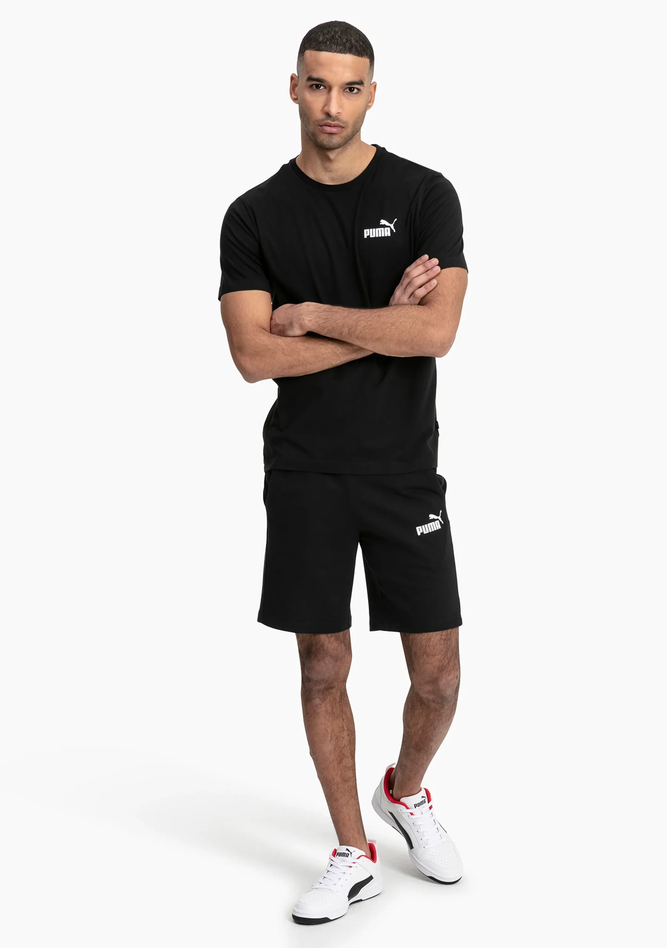 Puma Mens Essential Small Logo Tee Black <br> 851741 01