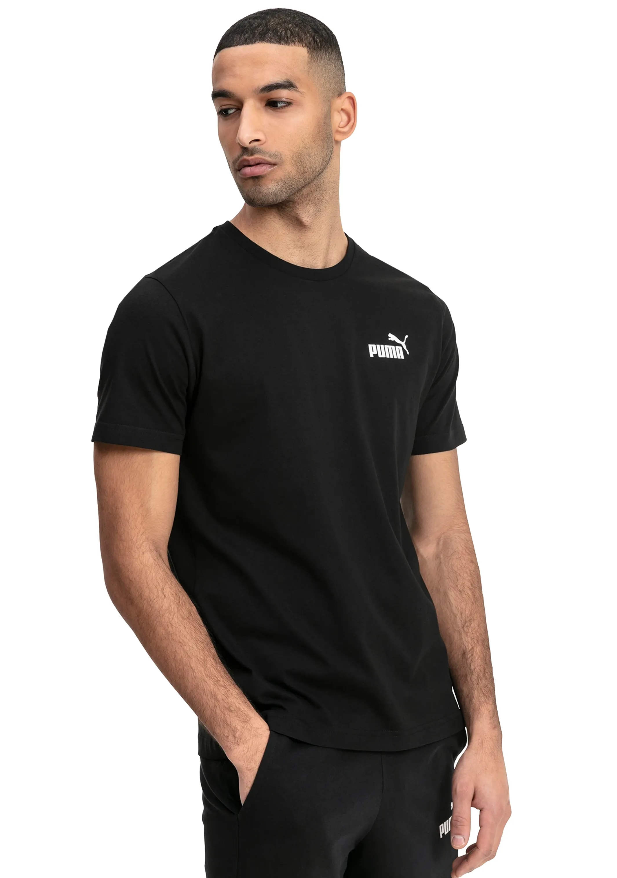 Puma Mens Essential Small Logo Tee Black <br> 851741 01