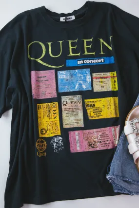 Queen Ticket Collage Tee, Vintage Black | Daydreamer