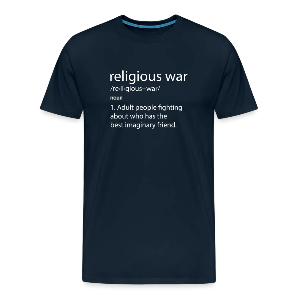 Religious War - The Imaginary Friend Debate" Premium T-Shirt Dark