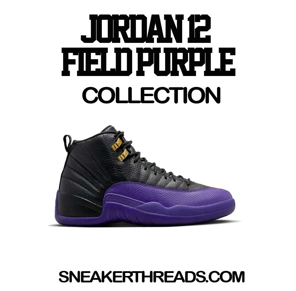 Retro 12 Field Purple Shirt - Greatness - Black