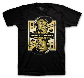 Retro 13 Gold Glitter Shirt - King Of Kings - Black