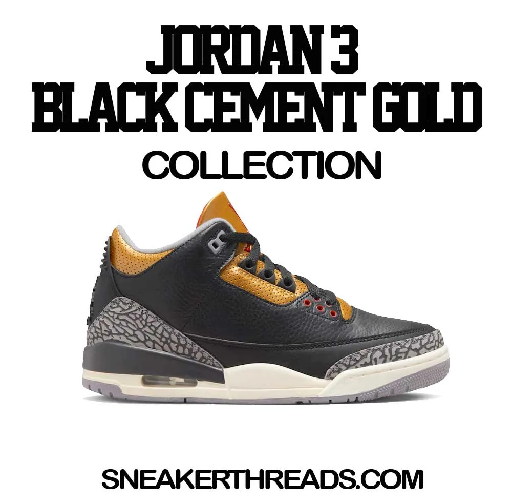 Retro 3 Cement Gold Shirt - Cross - Black