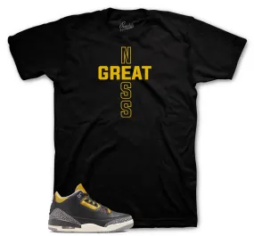 Retro 3 Cement Gold Shirt - Cross - Black