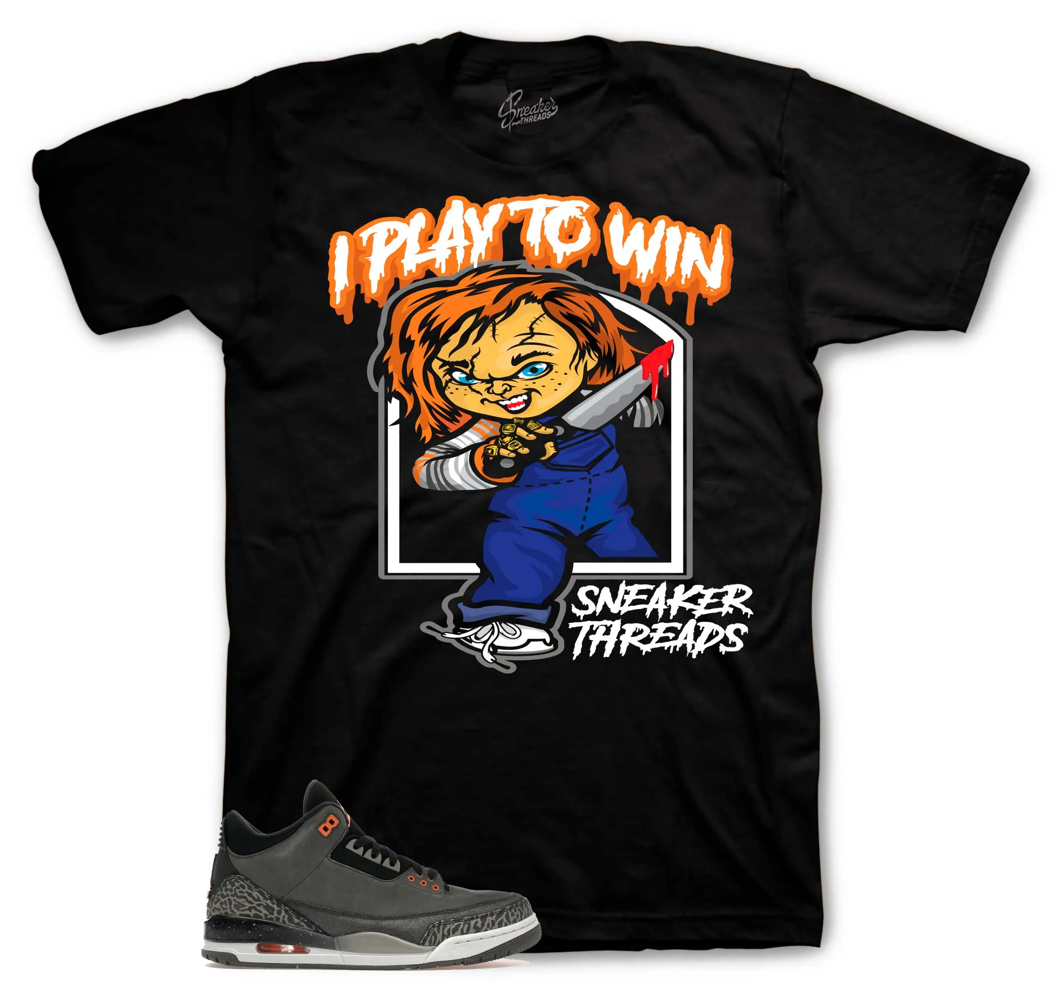 Retro 3 Fear Shirt - Play To Win - Black