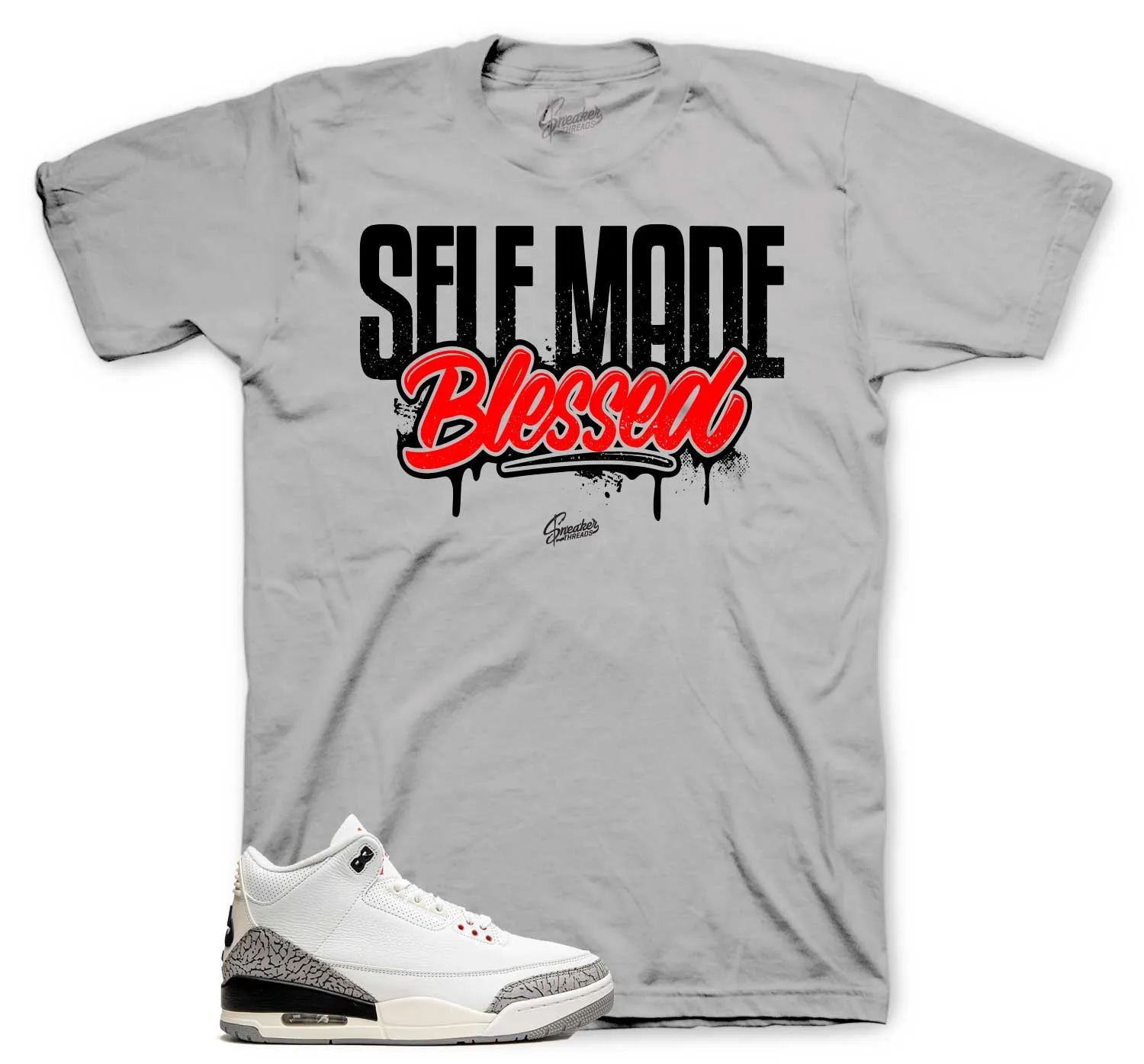 Retro 3 Reimagined White Cement Self Made Shirt