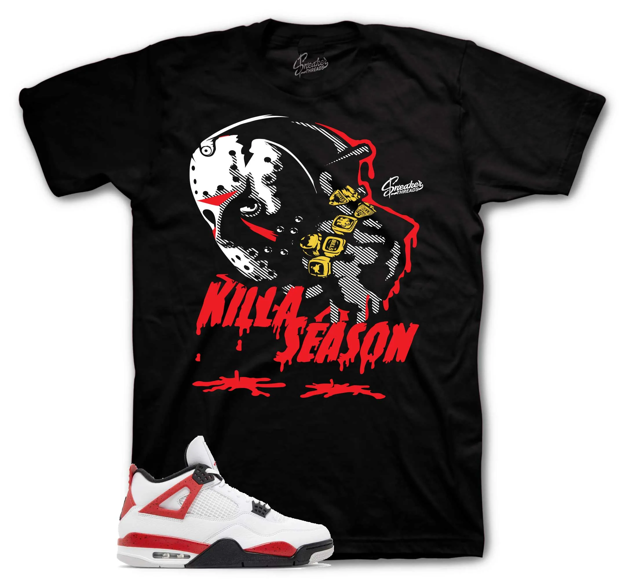 Retro 4 Red Cement Killa Season Shirt