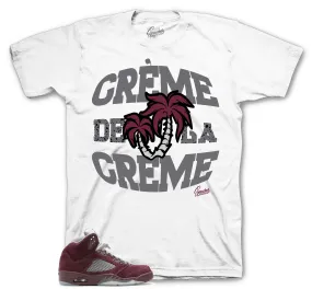 Retro 5 Burgundy Shirt - Creme - White