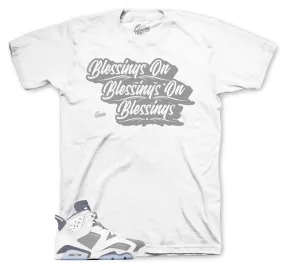 Retro 6 Cool Grey Shirt - Blessings - White