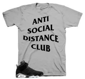 Retro 6 Metallic Silver Social Distance Shirt