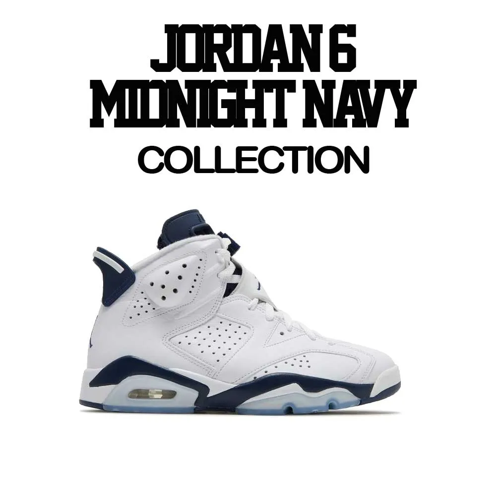 Retro 6 Midnight Navy Shirt - ST Palms - White