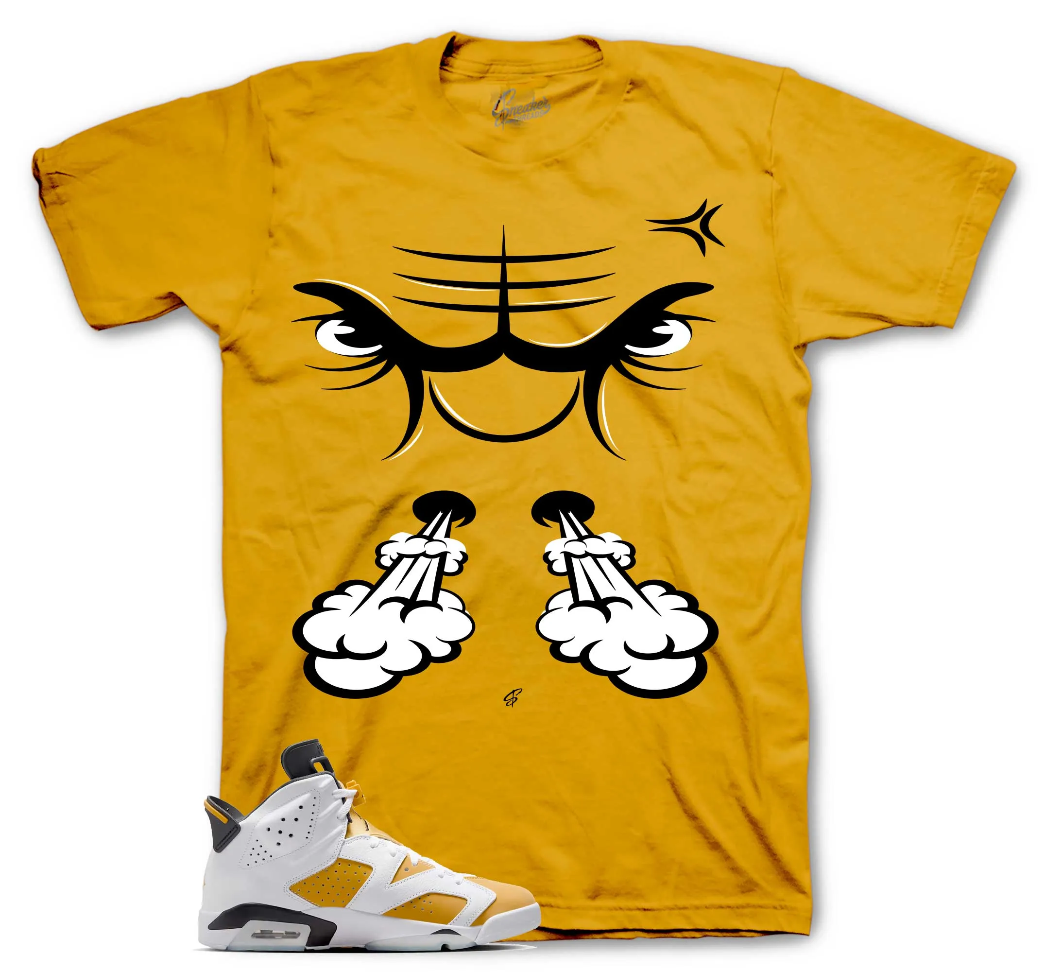 Retro 6 Yellow Ochre Raging Face Shirt