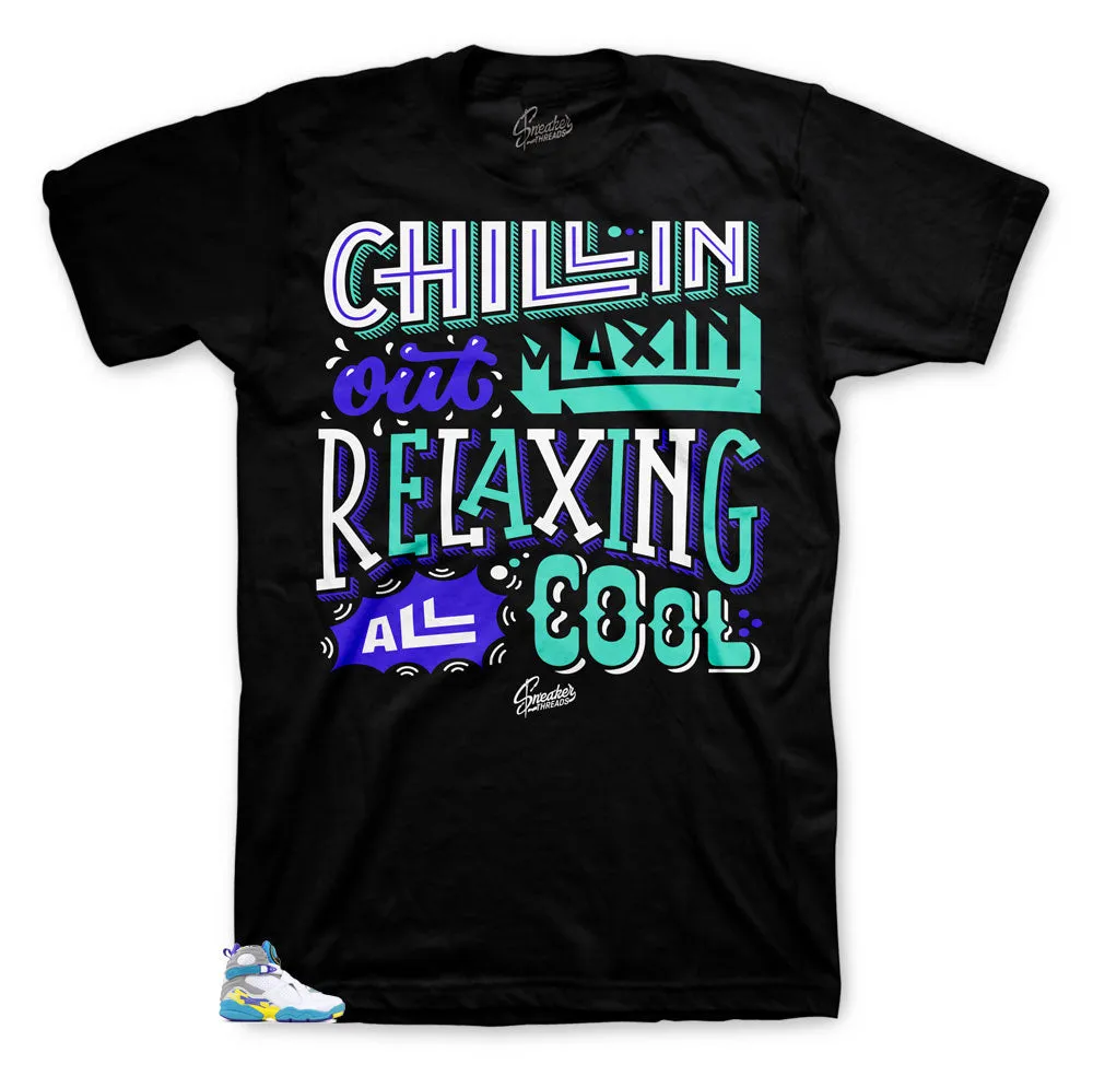 Retro 8 White Aqua Shirt - Relaxin - Black