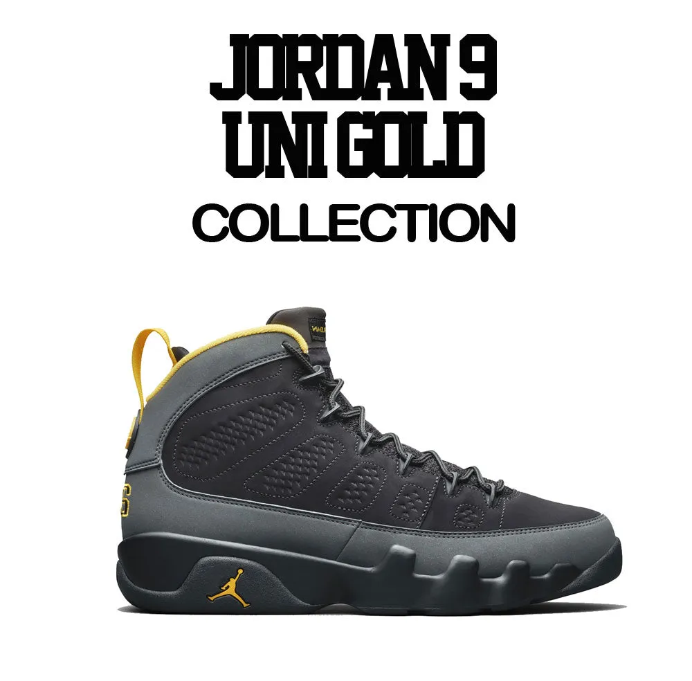 Retro 9 University Gold Shirt - Love Kicks - Black