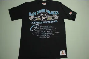 San Jose Sharks Smythe Division Campbell Conference Vintage 1991 90's Hockey T-Shirt