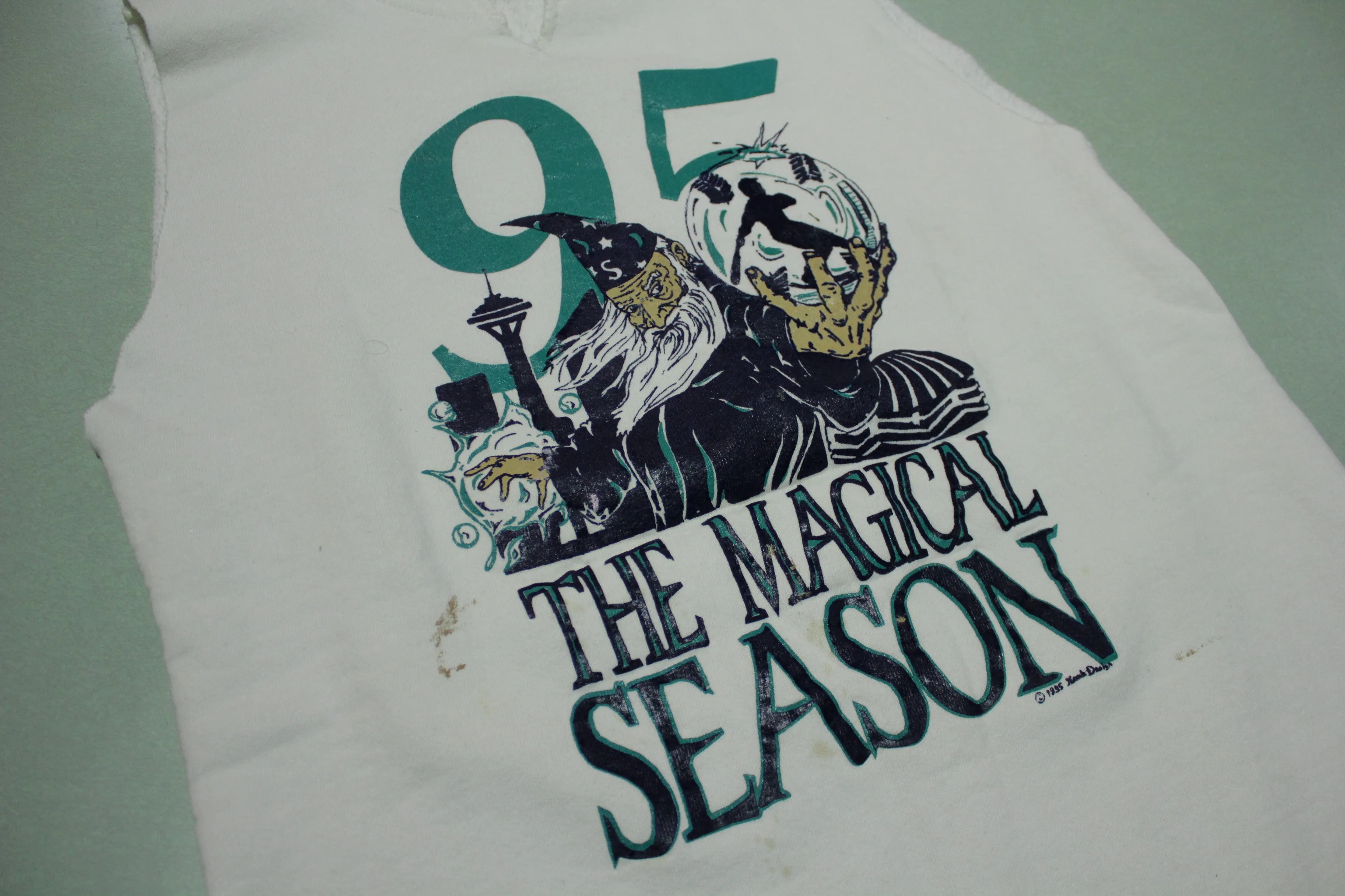 Seattle Mariners Magical Season 1995 Vintage 90's Cut Off Sleeveless Sweatshirt