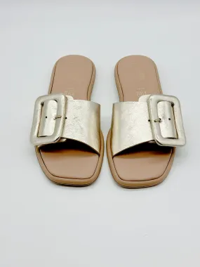 Seychelles Manhattan Sandals in Metallic Gold Leather