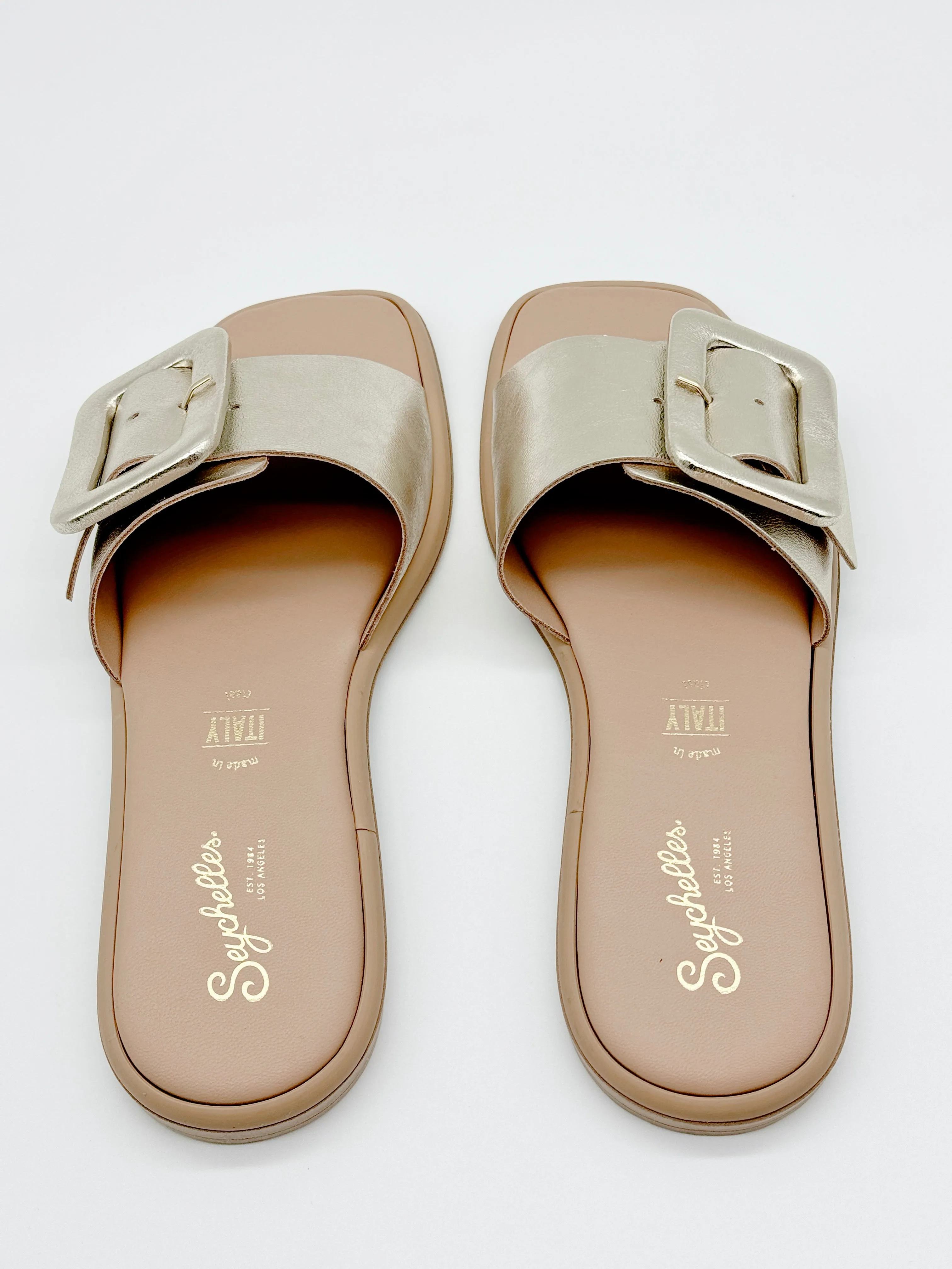 Seychelles Manhattan Sandals in Metallic Gold Leather