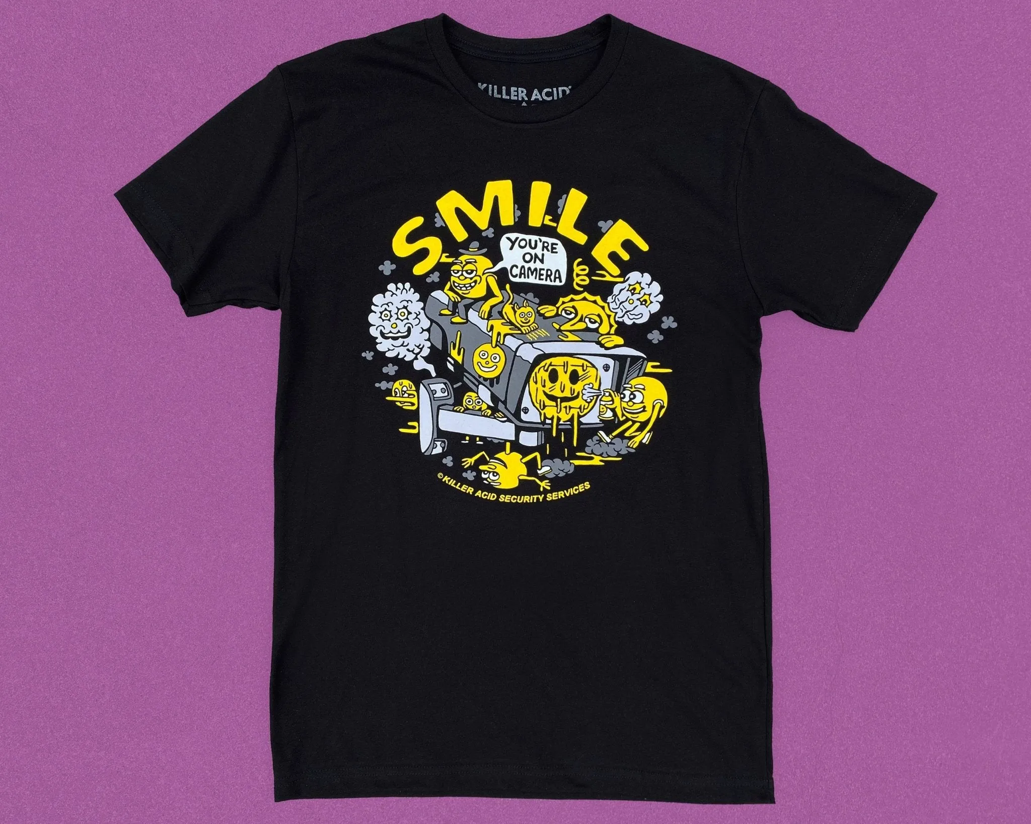 Smile You're on Camera Black Tshirt