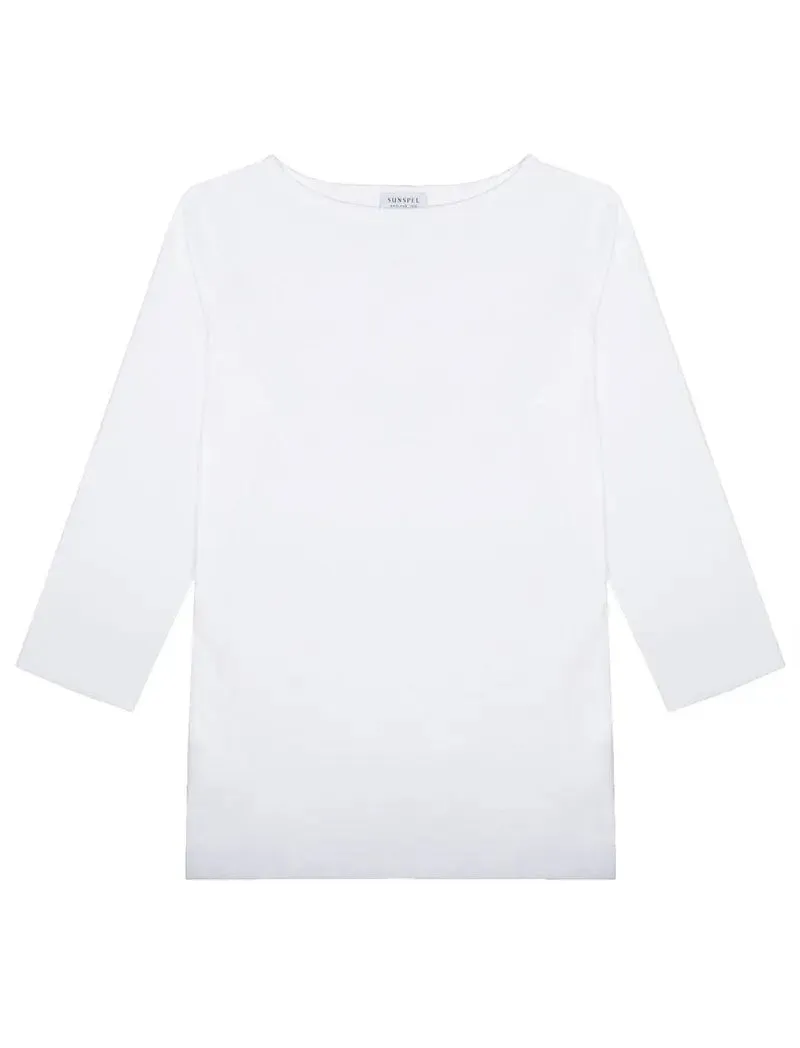 Sunspel Boat Neck T-Shirt White