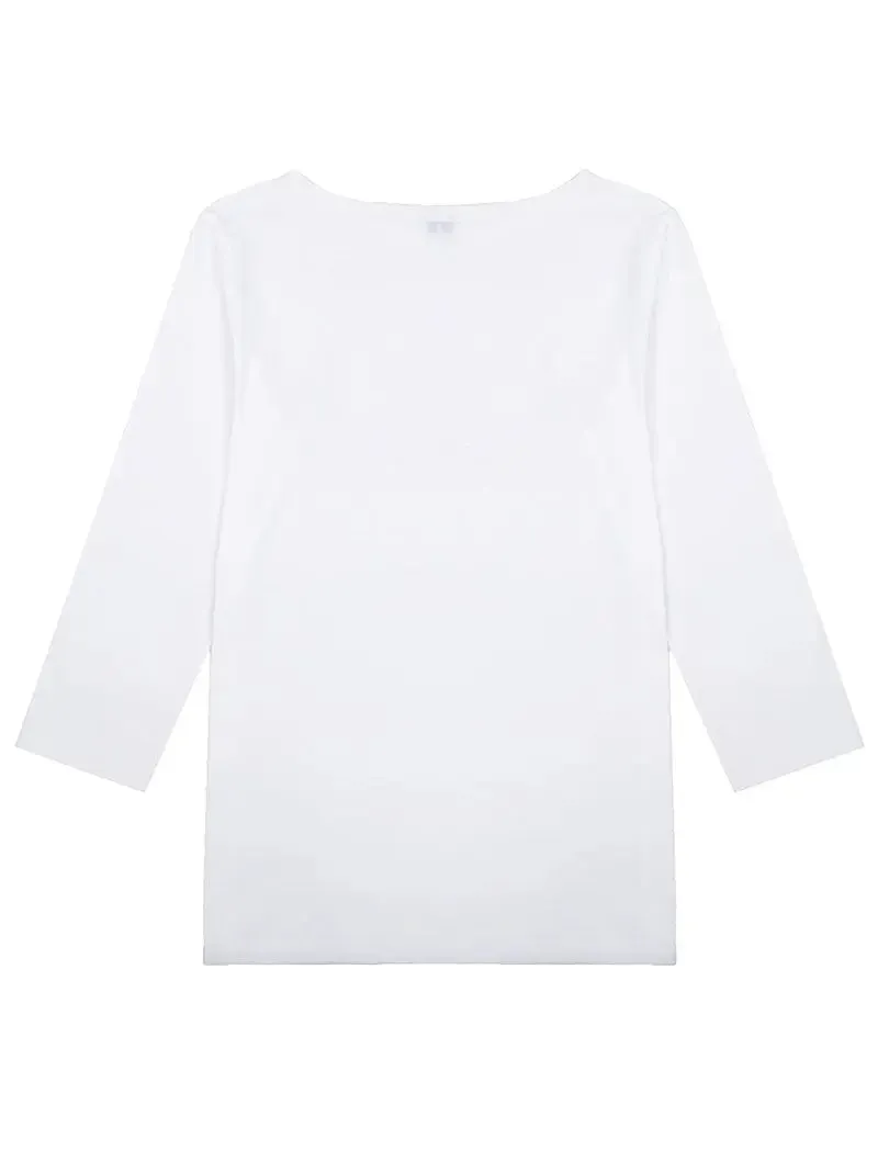 Sunspel Boat Neck T-Shirt White