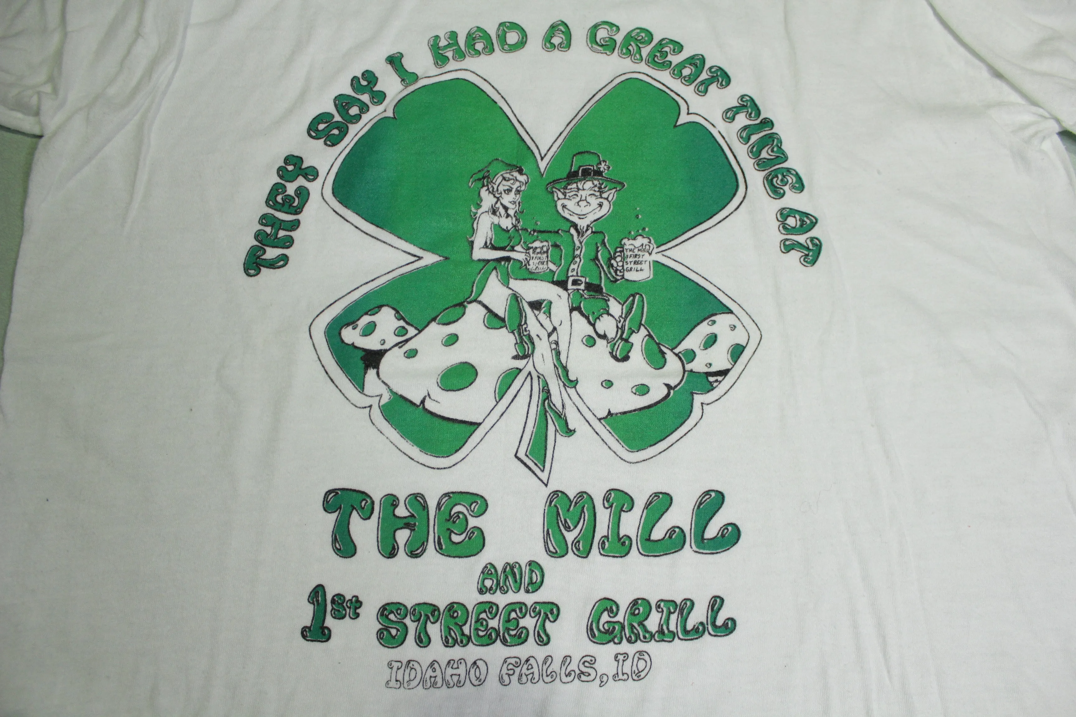 Vintage 1980s Stedman Ringer T-Shirt - The Mill and 1st Street Grill, Idaho Falls