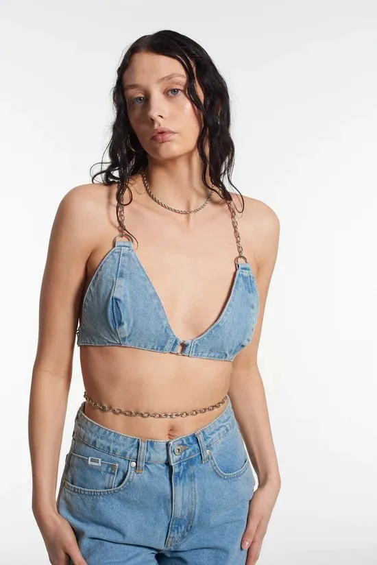 The Ragged Priest Gwen Chain Denim Bralet