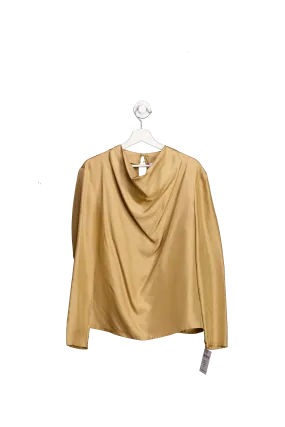 TOVE Brown Long Sleeve Silk Top UK 10