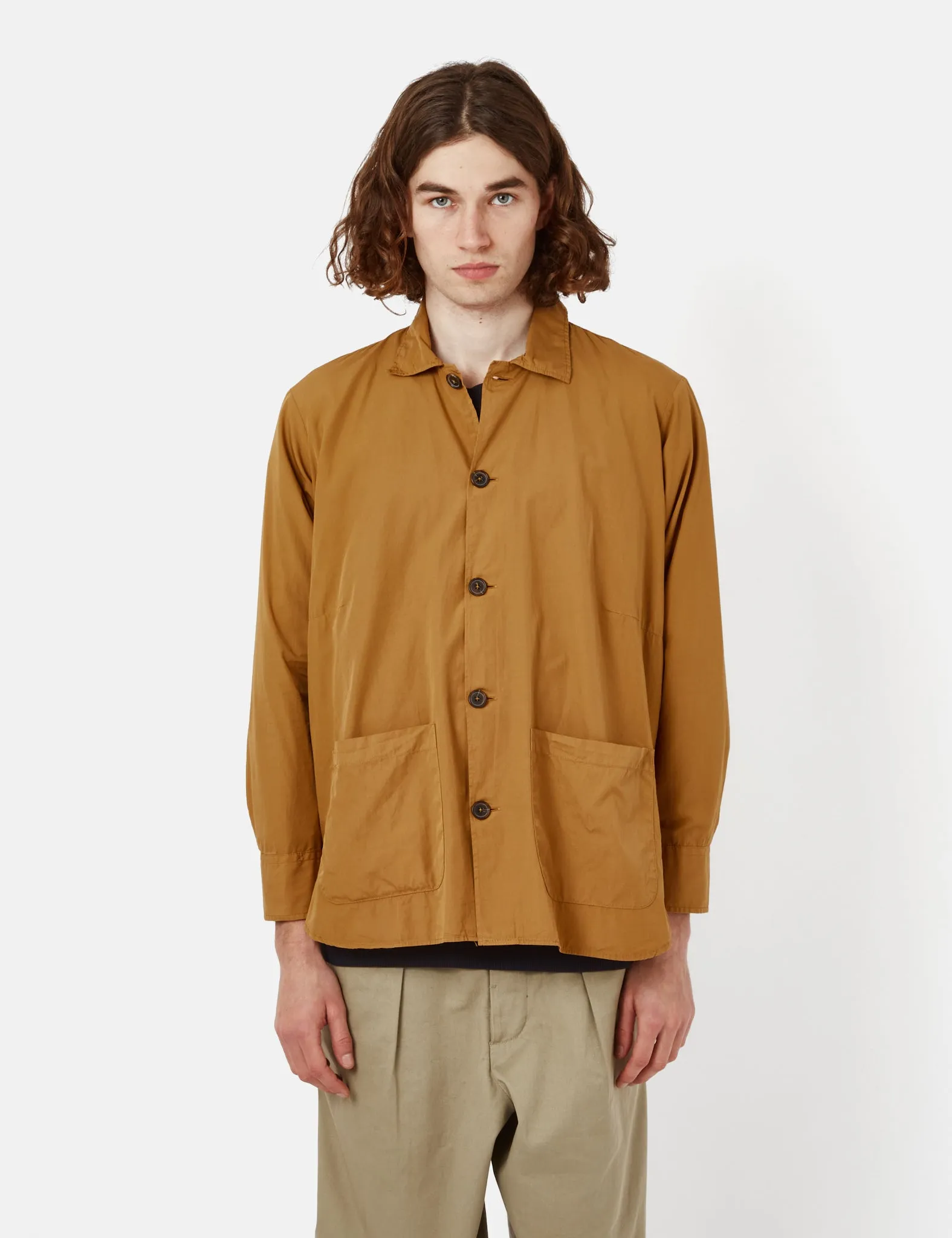 Universal Works Travail Shirt (Organic Fine Poplin) - Cumin Yellow