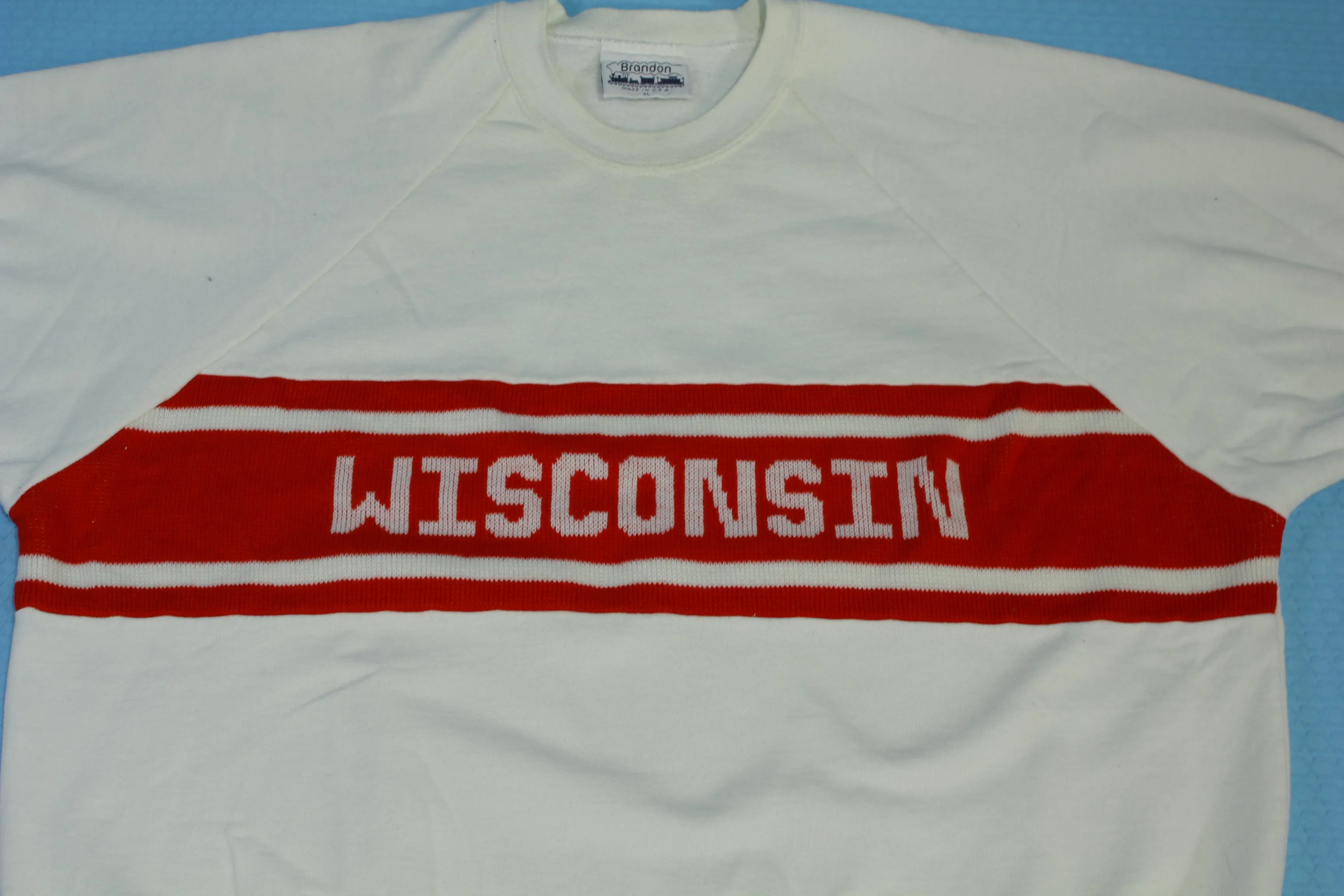 University of Wisconsin Badgers Vintage  80's Short Sleeve Crewneck Sweatshirt