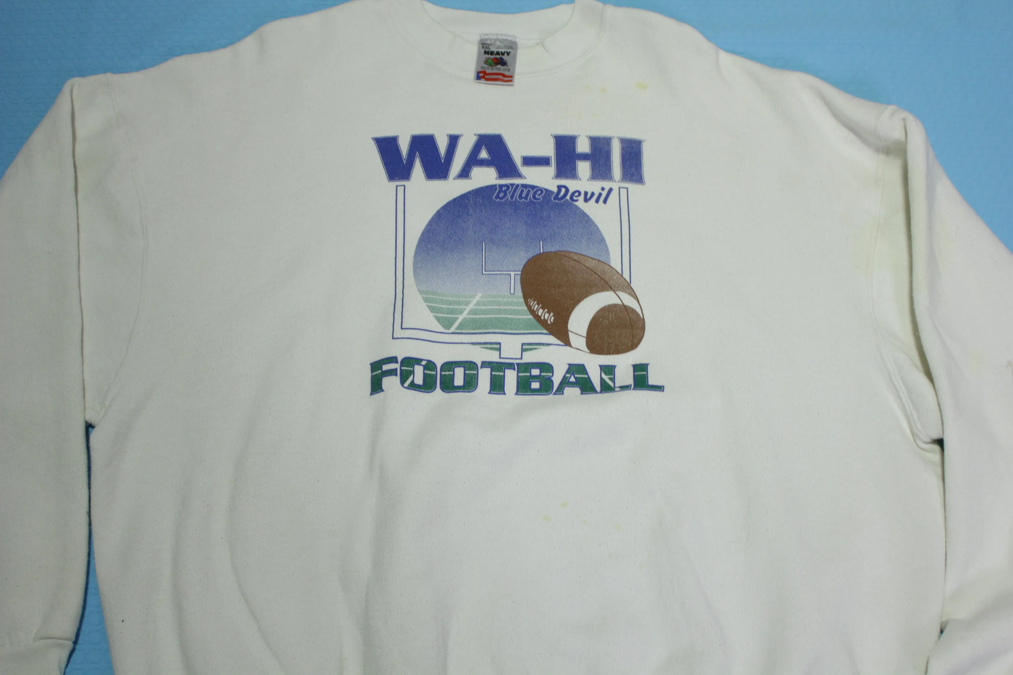 Walla Walla WA-HI Blue Devils Football Vintage 90's FOTL USA Crewneck Sweatshirt