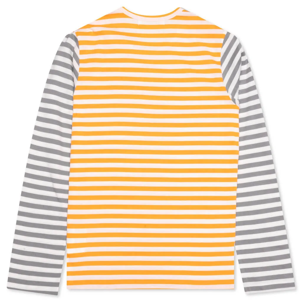 Women's Bi-Color Stripe T-Shirt - Yellow/Grey