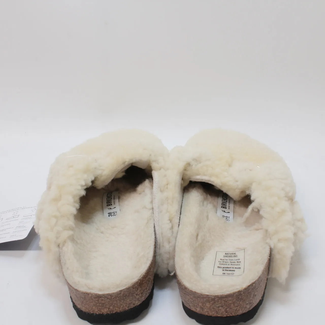 Womens Birkenstock Boston Big Buckle Teddy Eggshell Shearling Uk Size 5