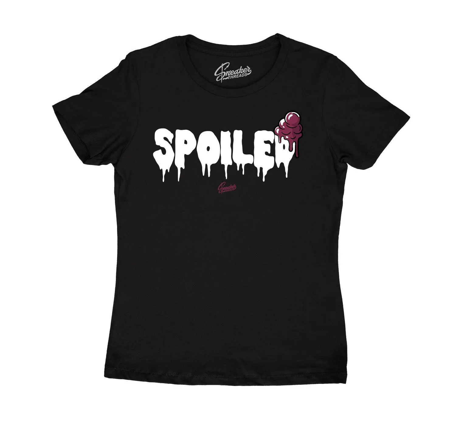 Womens Burgundy 8 Shirt - Spoiled - Black