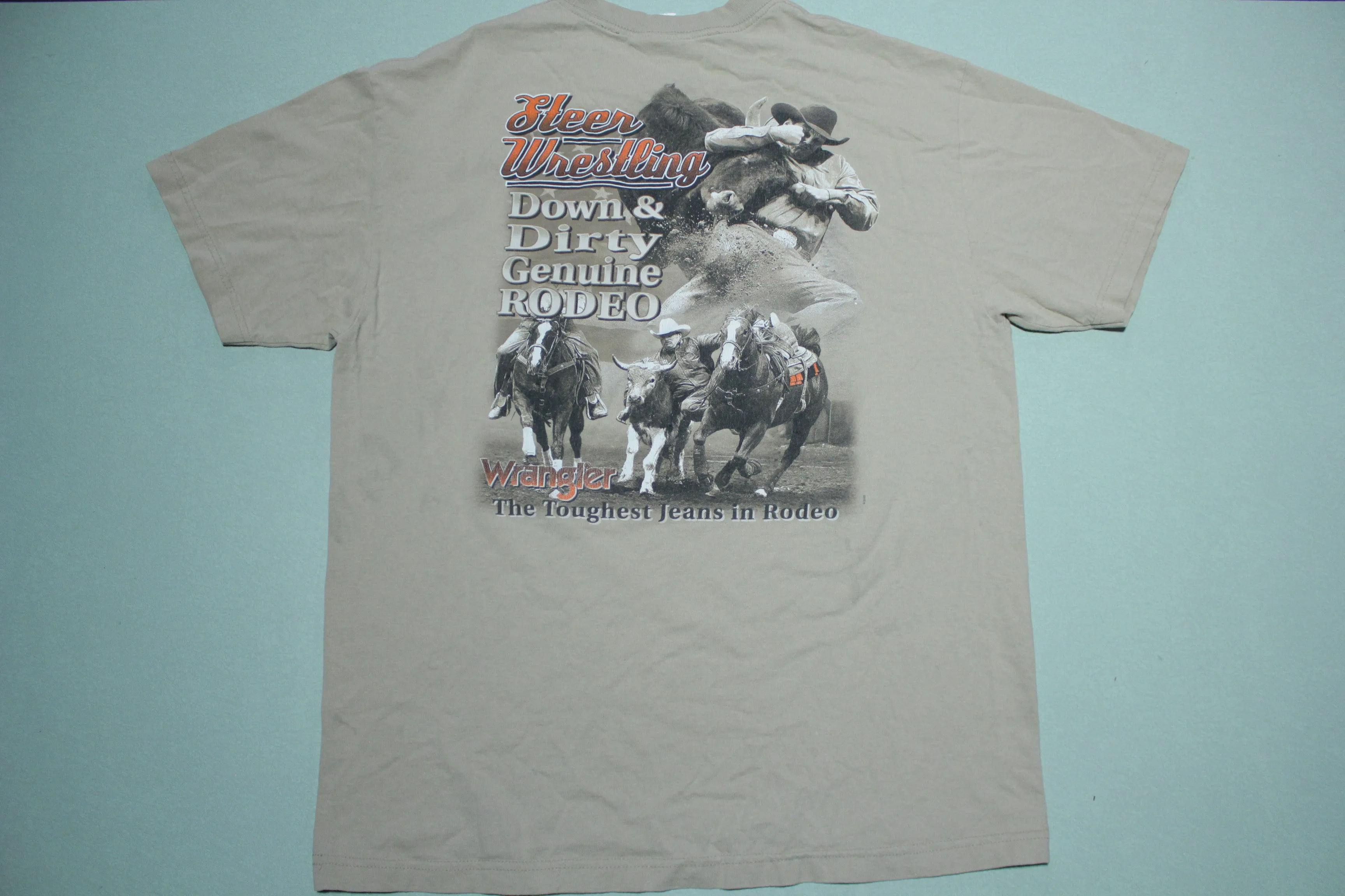 Wrangler Steer Wrestling Vintage 90's Rodeo Pro Cowboy Western T-Shirt