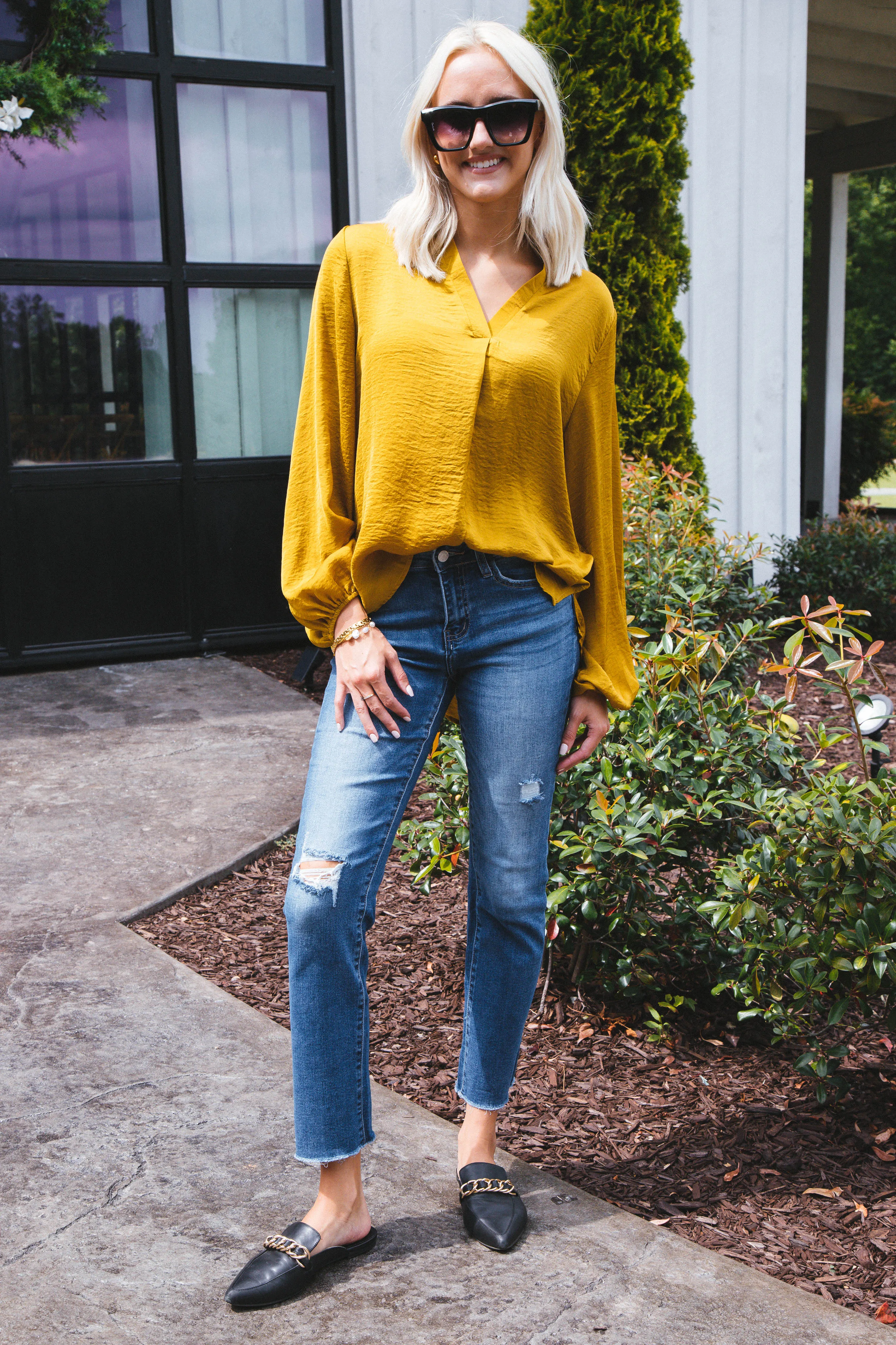 Wrennlyn Woven Blouse, Mustard