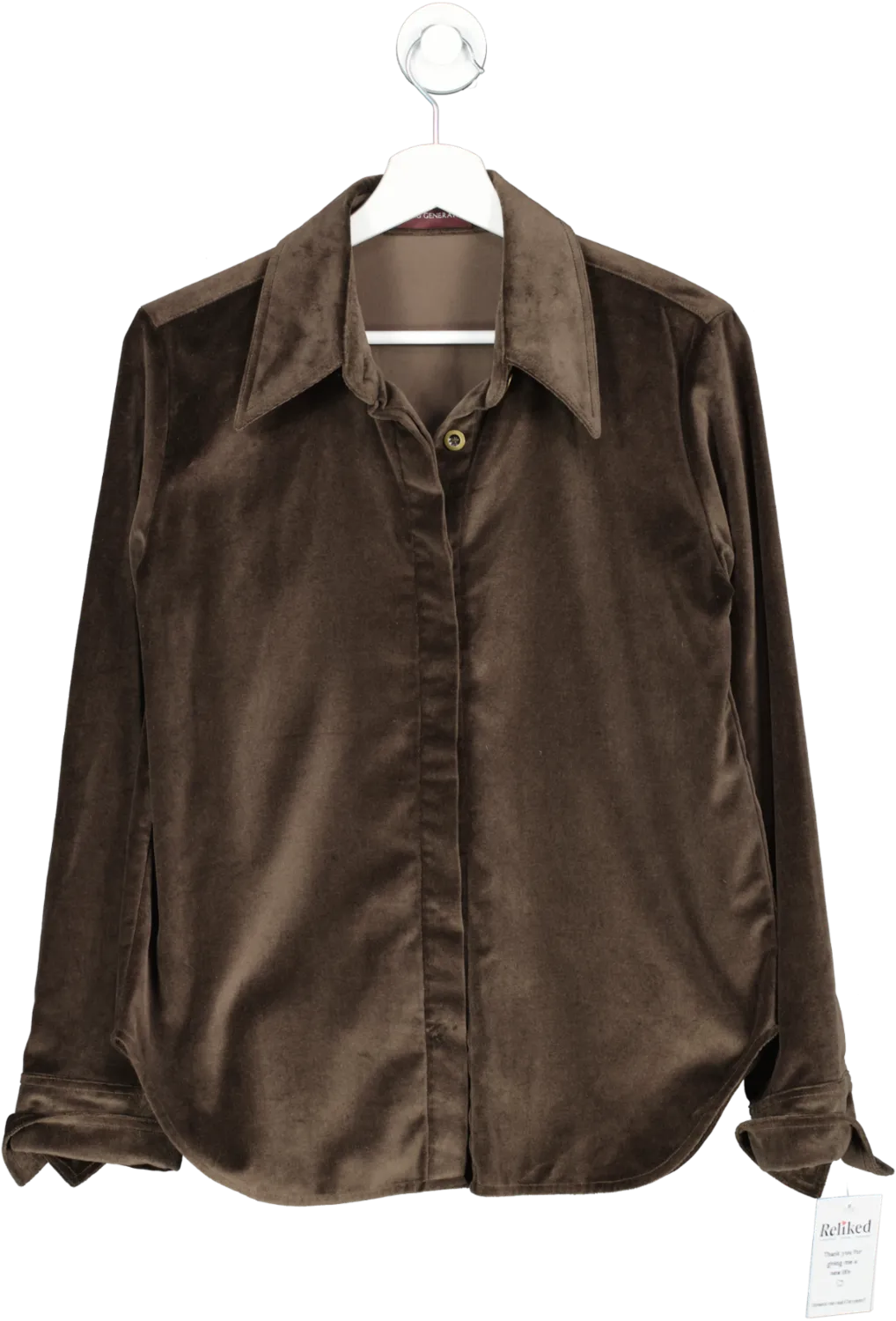 Wrong Generation Brown The Shirt - 100% Cotton Velvet UK S